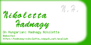 nikoletta hadnagy business card